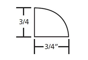 Quarter round Appalachian hardwood moulding profile by Turman Hardwood Flooring.