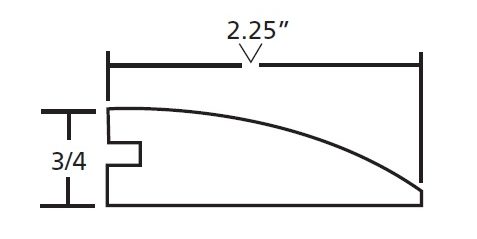 Hardwood reducer moulding profile by Turman Hardwood Flooring.
