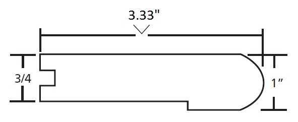 Hardwood stair nosing moulding profile by Turman Hardwood Flooring.