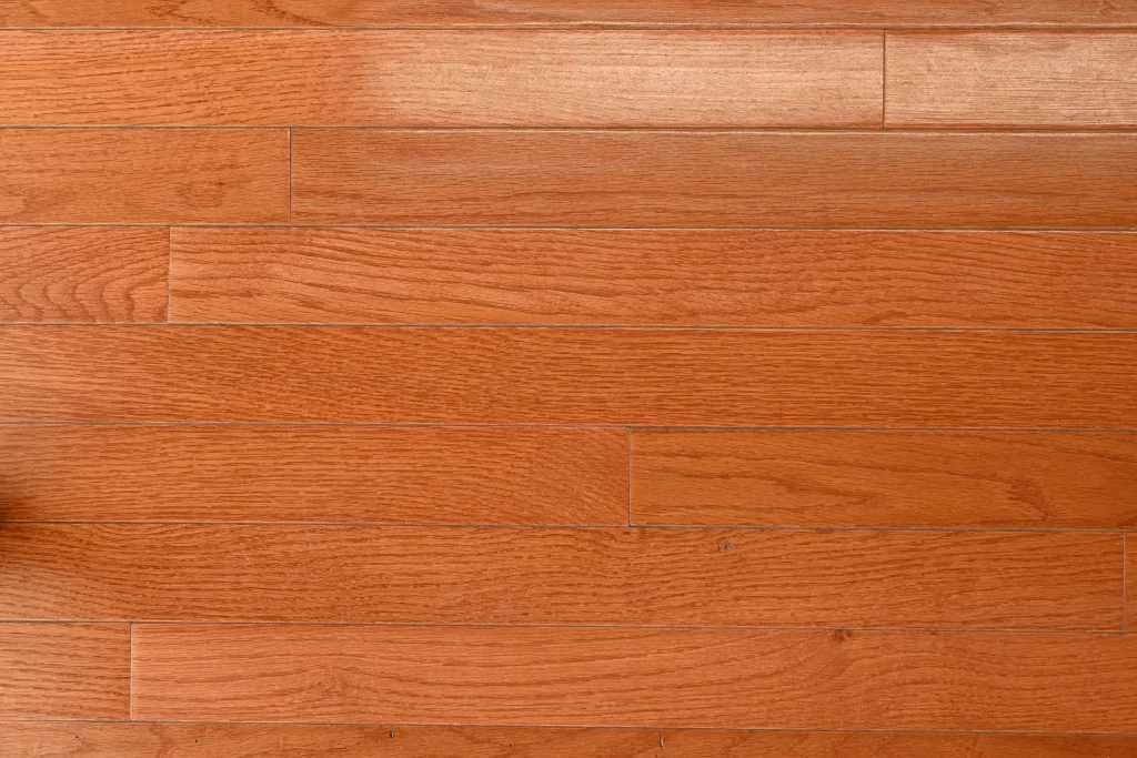 Choice grade Bourbon White Oak prefinished hardwood flooring with micro-bevel edges.