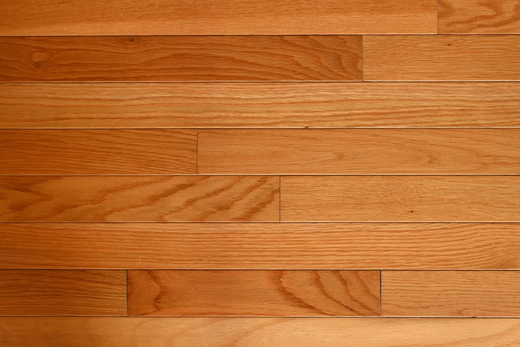 Choice grade Honey Rose White Oak prefinished hardwood flooring with micro-bevel edges and a 9-layer protective finish.
