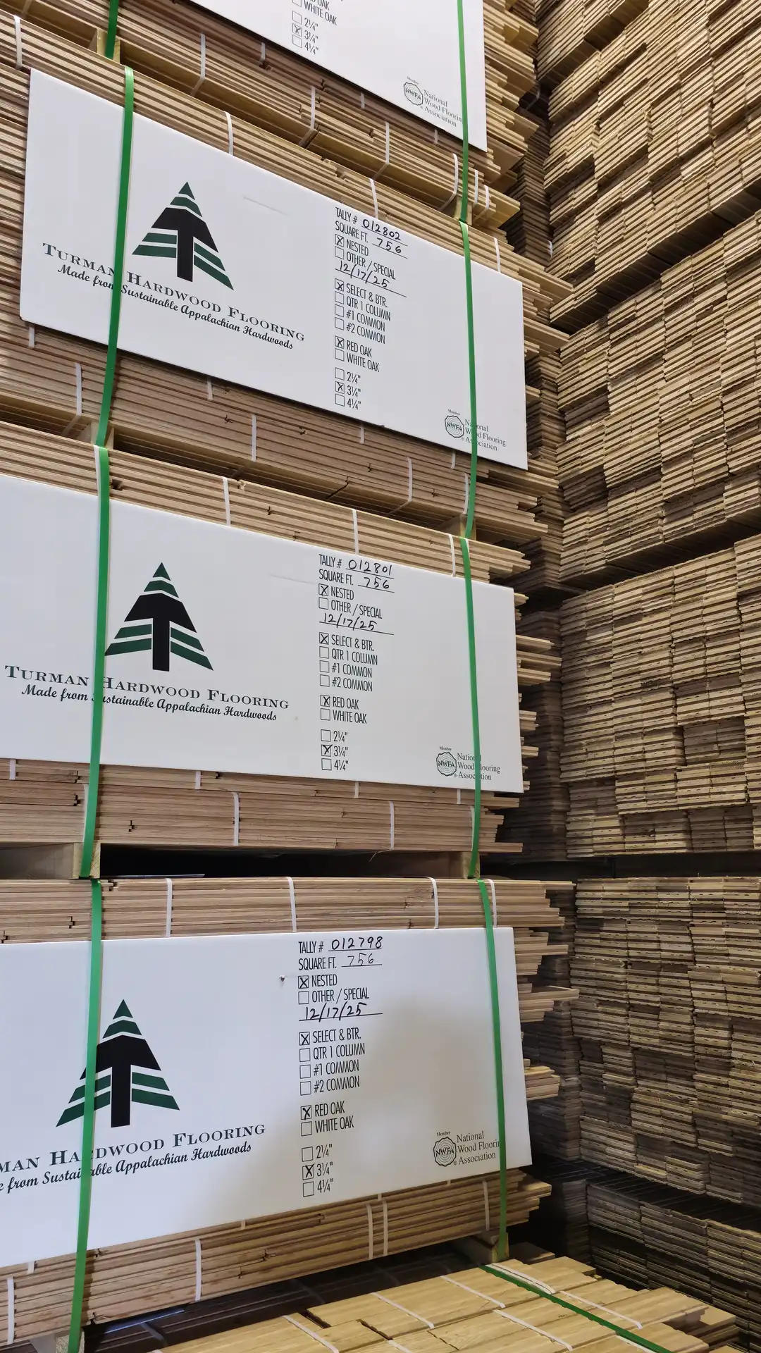 Stacks of Unfinished Flooring